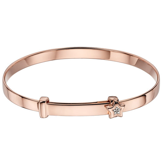 Little Star Gracie Diamond Star Christening Bangle