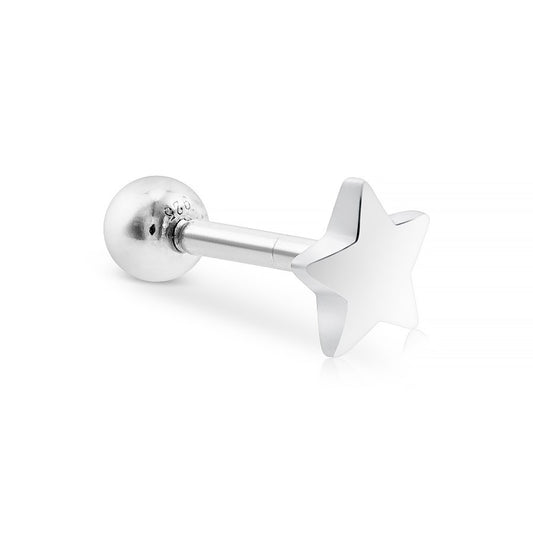 Argento Silver Star Single Barbell Earring