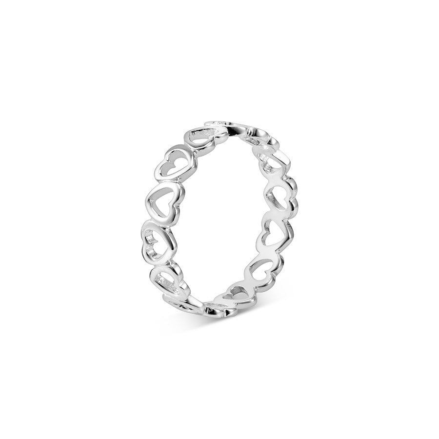 Argento Silver Hearts Band Ring