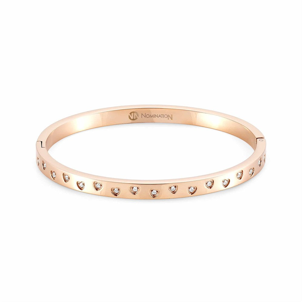 Nomination Rose Gold Infinito Crystal Heart Bangle