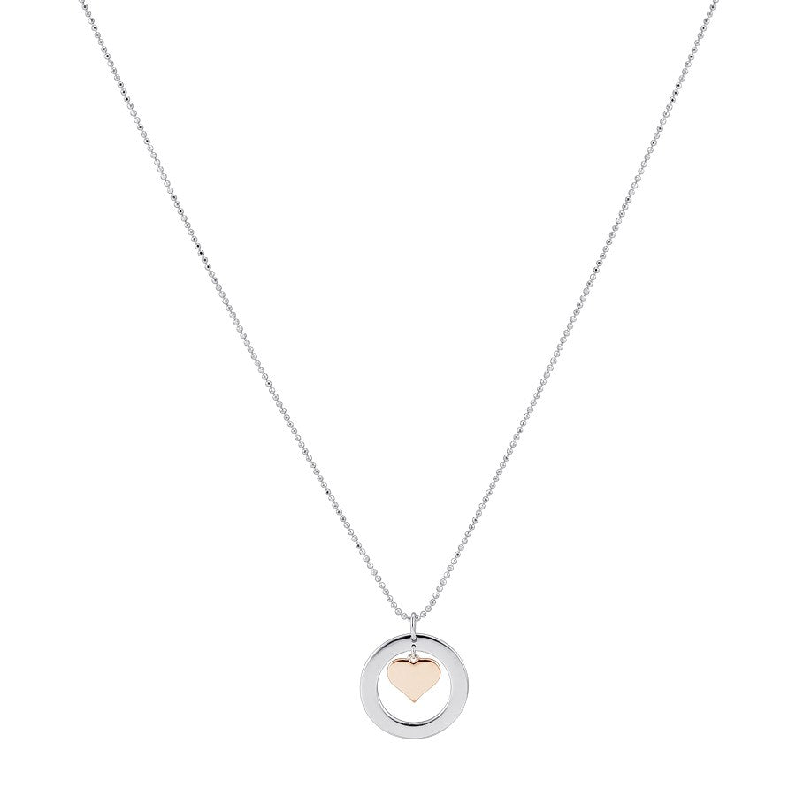 Argento Mixed Metal Heart Necklace