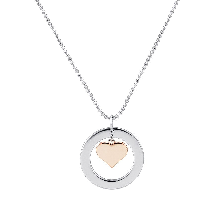 Argento Mixed Metal Heart Necklace