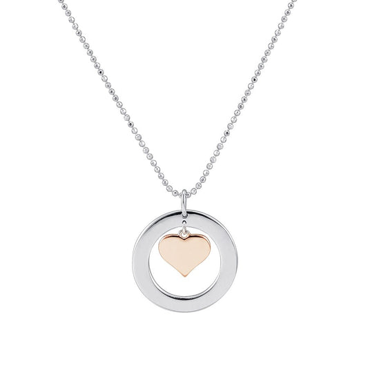 Argento Mixed Metal Heart Necklace