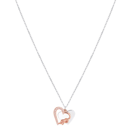 Argento Mixed Metal Heart Engraving Necklace