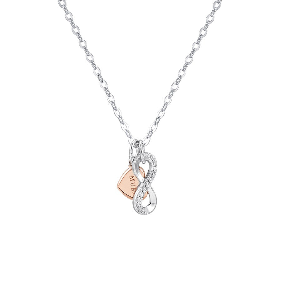 Argento Mixed Metal Mum Infinity Necklace