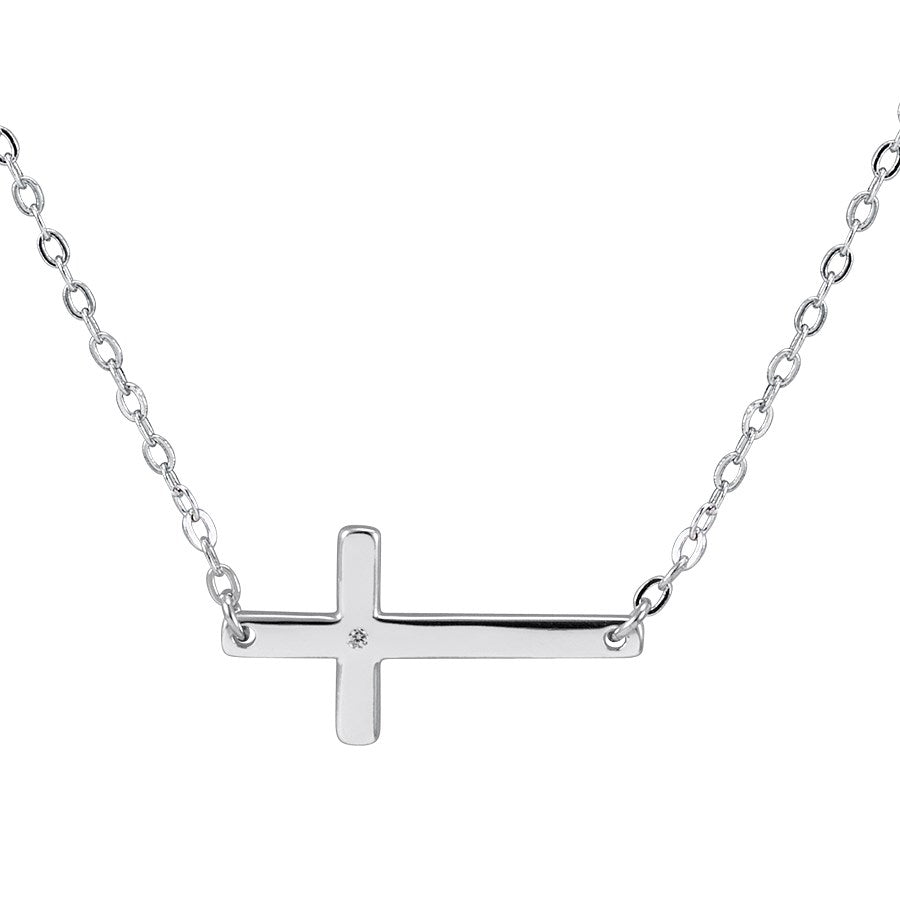 Argento Silver Engraving Cross Necklace