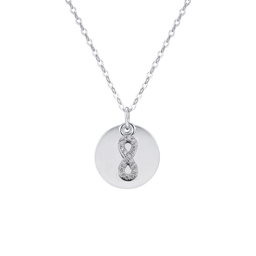 Argento Silver Infinity Coin Engraving Necklace