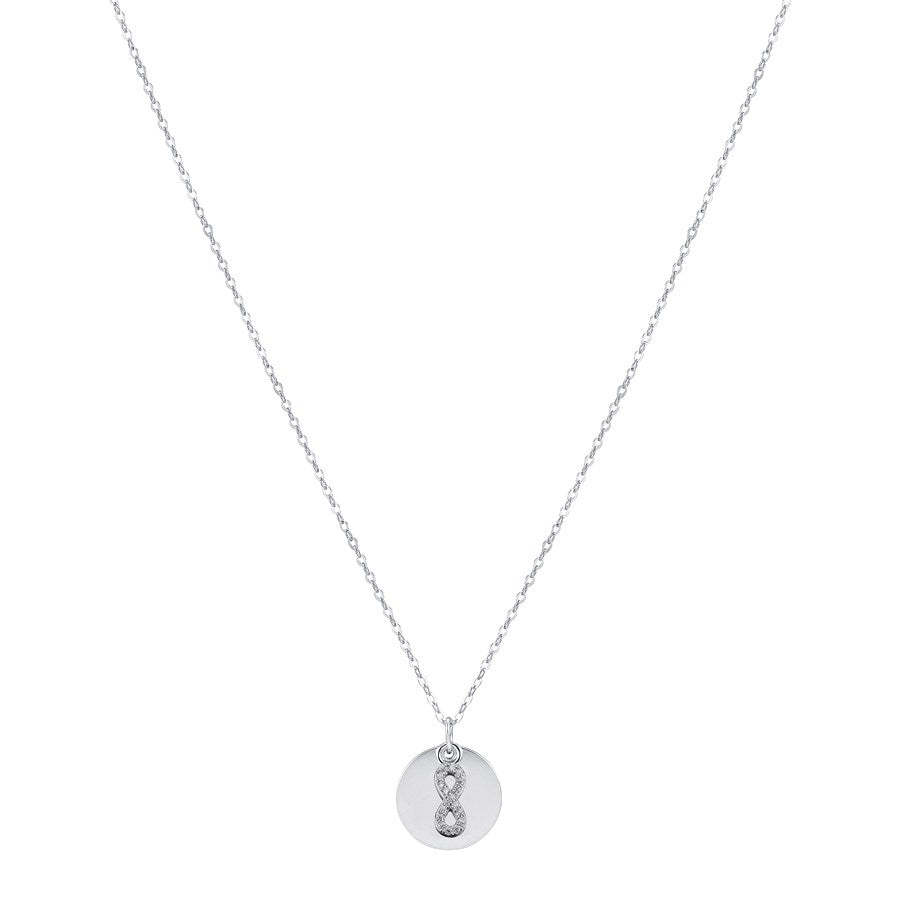 Argento Silver Infinity Coin Engraving Necklace