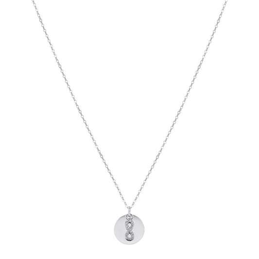 Argento Silver Infinity Coin Engraving Necklace