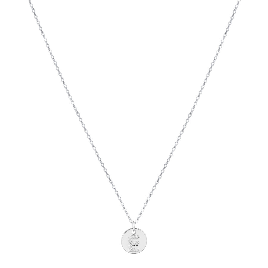 Argento Silver Initial Tag Necklace
