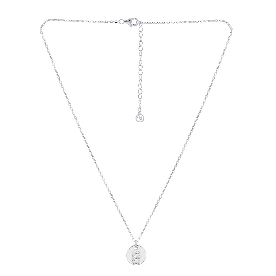 Argento Silver Initial Tag Necklace