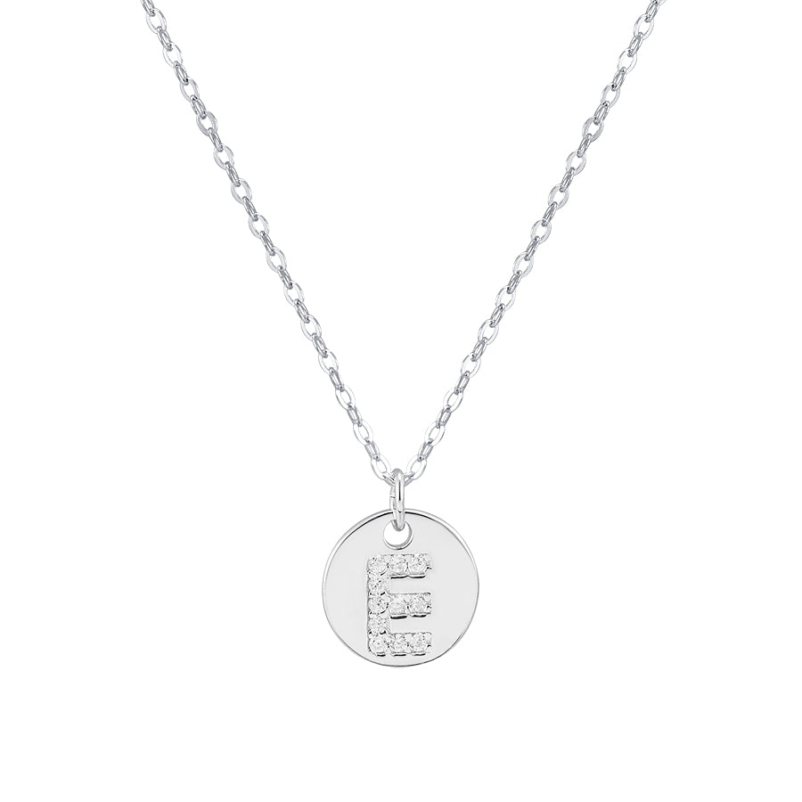 Argento Silver Initial Tag Necklace