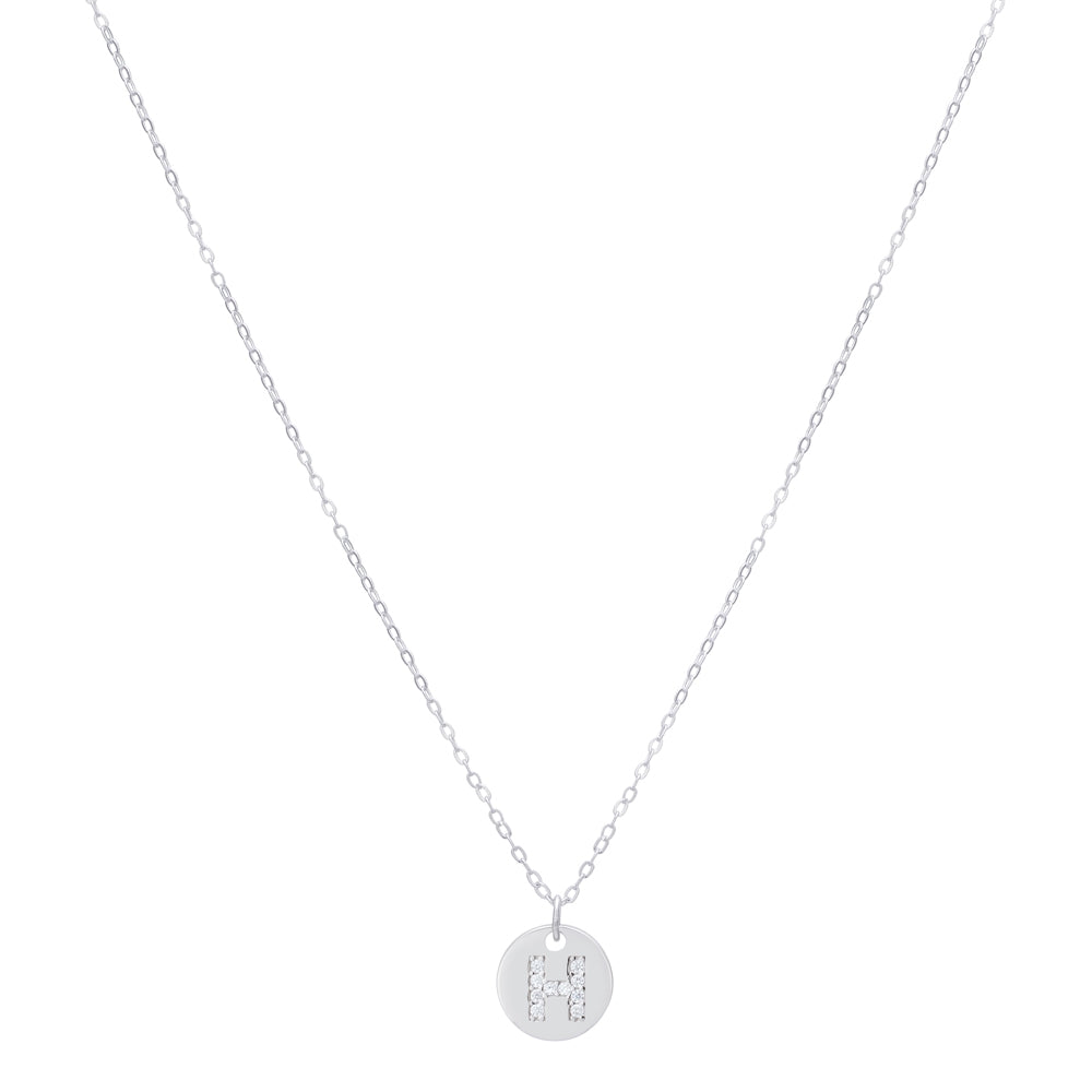 Argento Silver Initial Tag Necklace