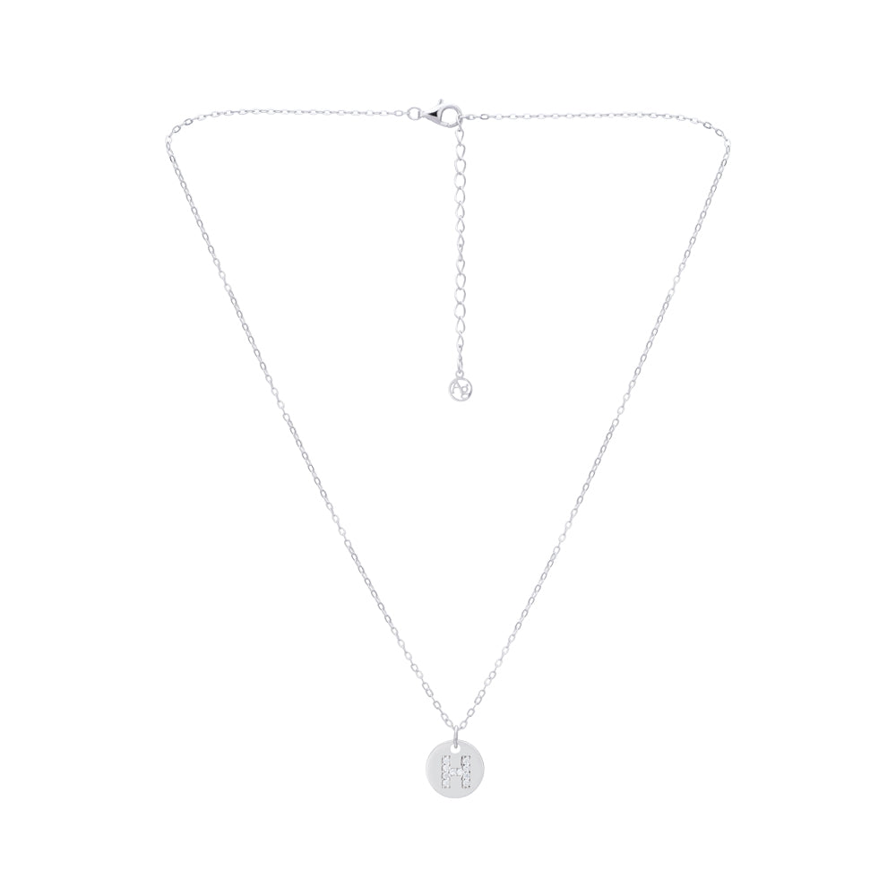 Argento Silver Initial Tag Necklace
