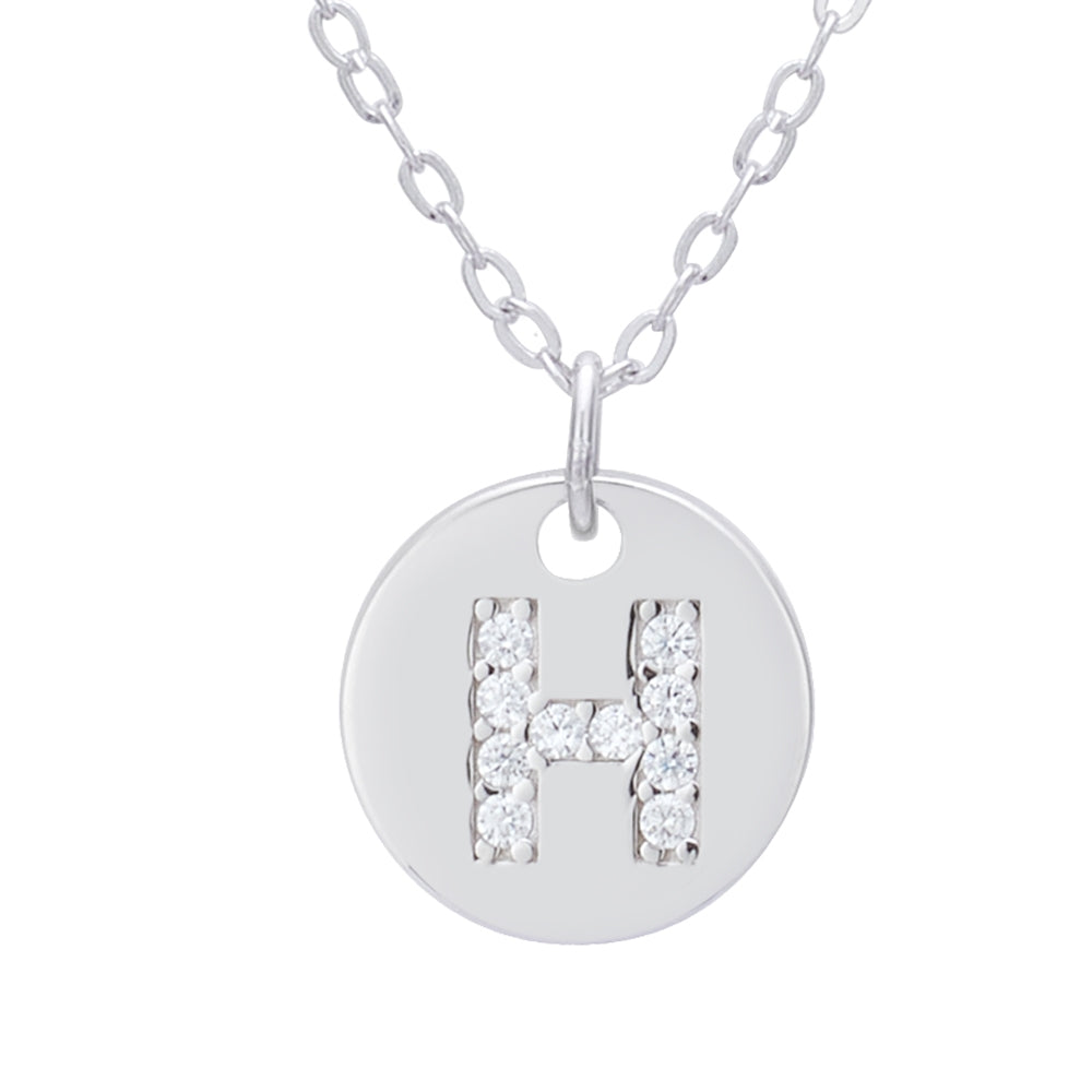 Argento Silver Initial Tag Necklace