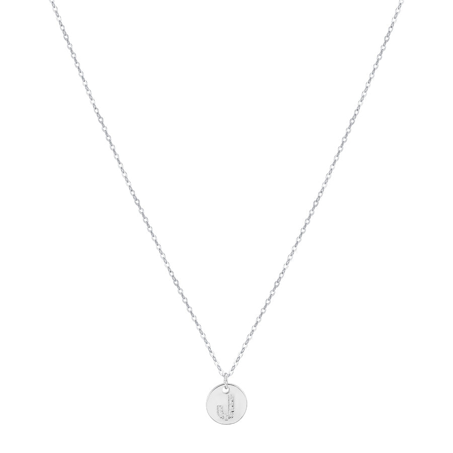Argento Silver Initial Tag Necklace