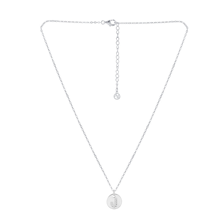 Argento Silver Initial Tag Necklace