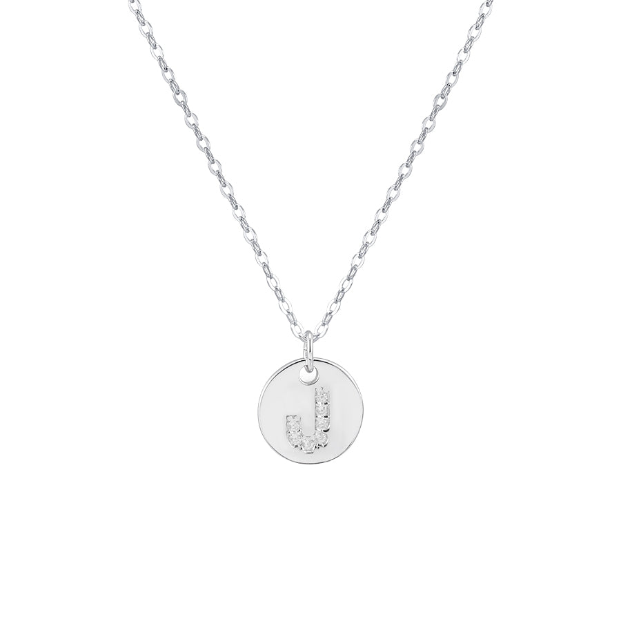 Argento Silver Initial Tag Necklace