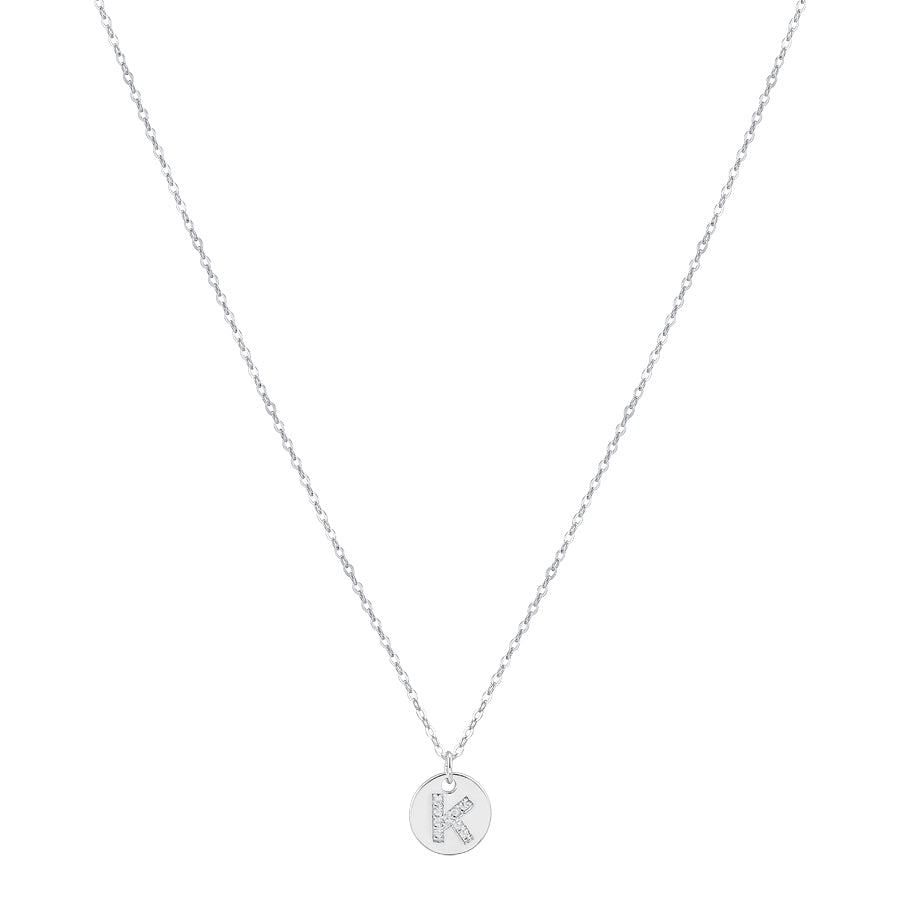 Argento Silver Initial Tag Necklace
