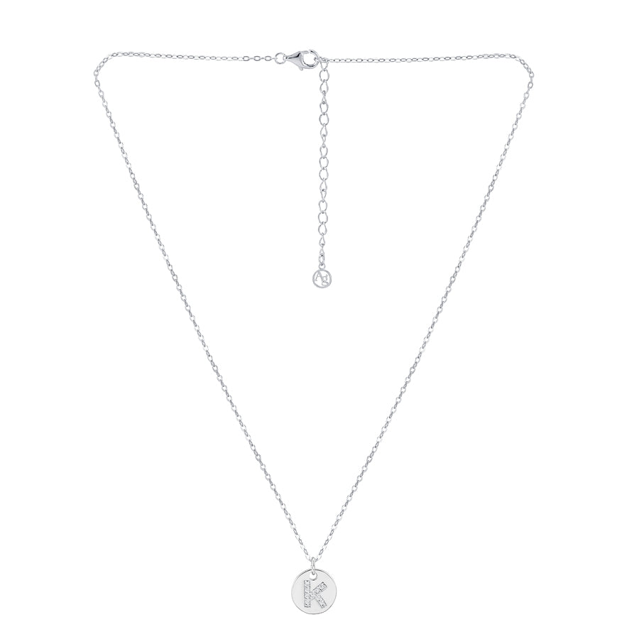 Argento Silver Initial Tag Necklace