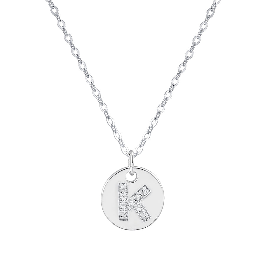 Argento Silver Initial Tag Necklace
