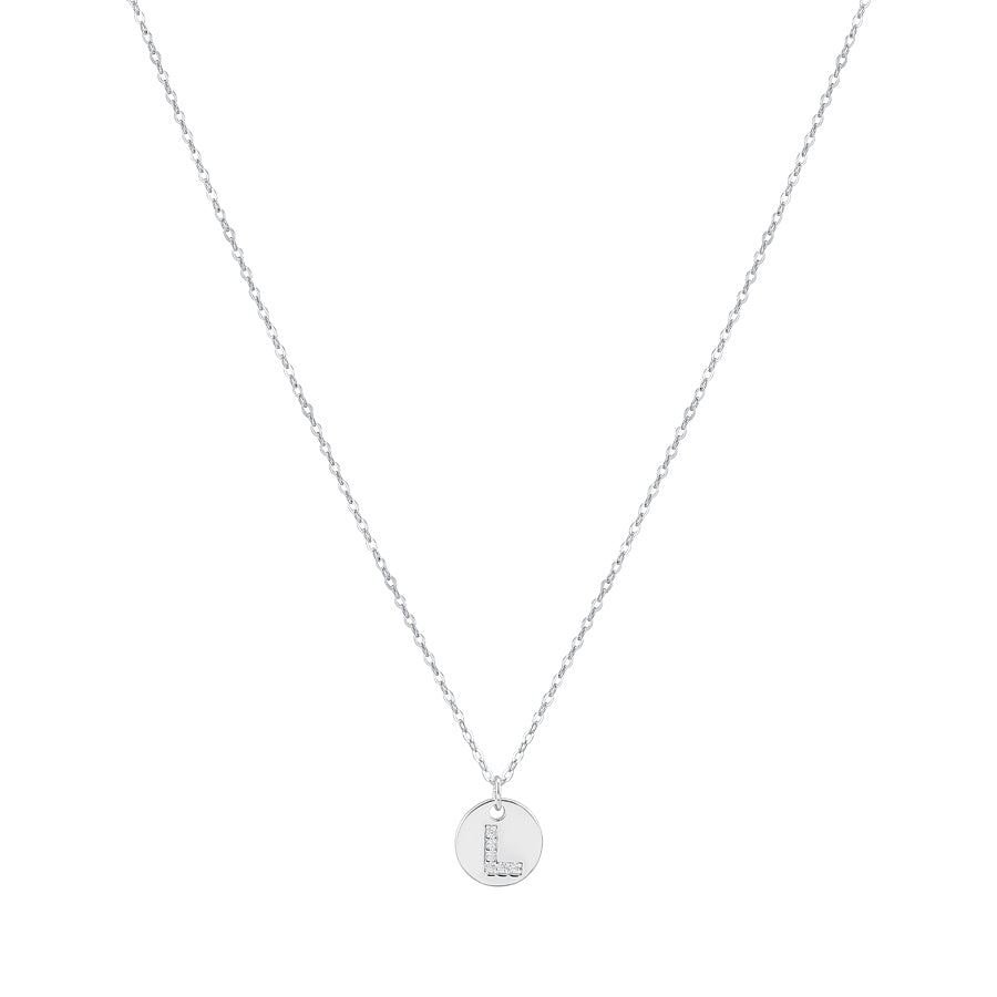 Argento Silver Initial Tag Necklace
