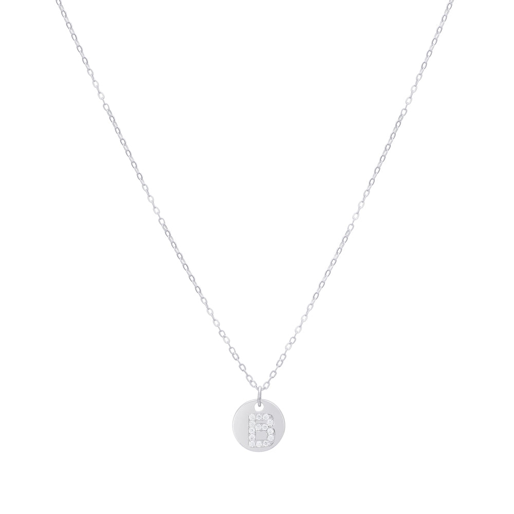 Argento Silver Initial Tag Necklace
