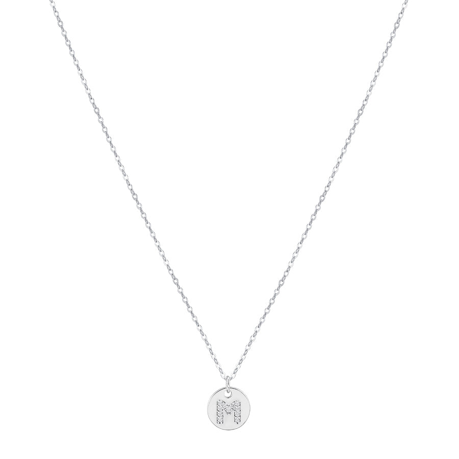 Argento Silver Initial Tag Necklace
