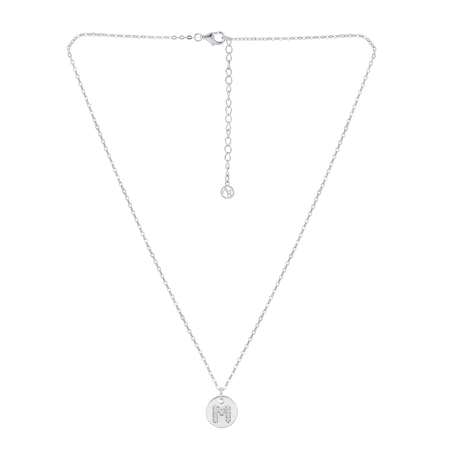 Argento Silver Initial Tag Necklace