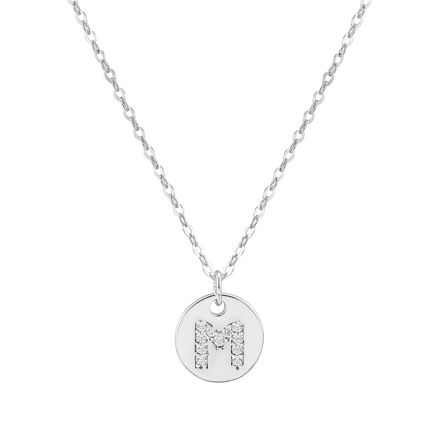 Argento Silver Initial Tag Necklace