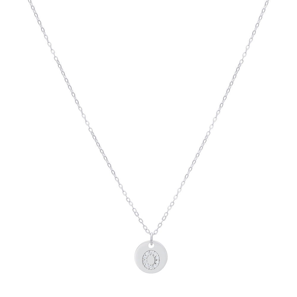 Argento Silver Initial Tag Necklace