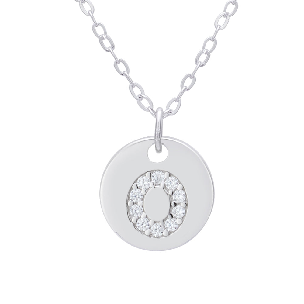 Argento Silver Initial Tag Necklace