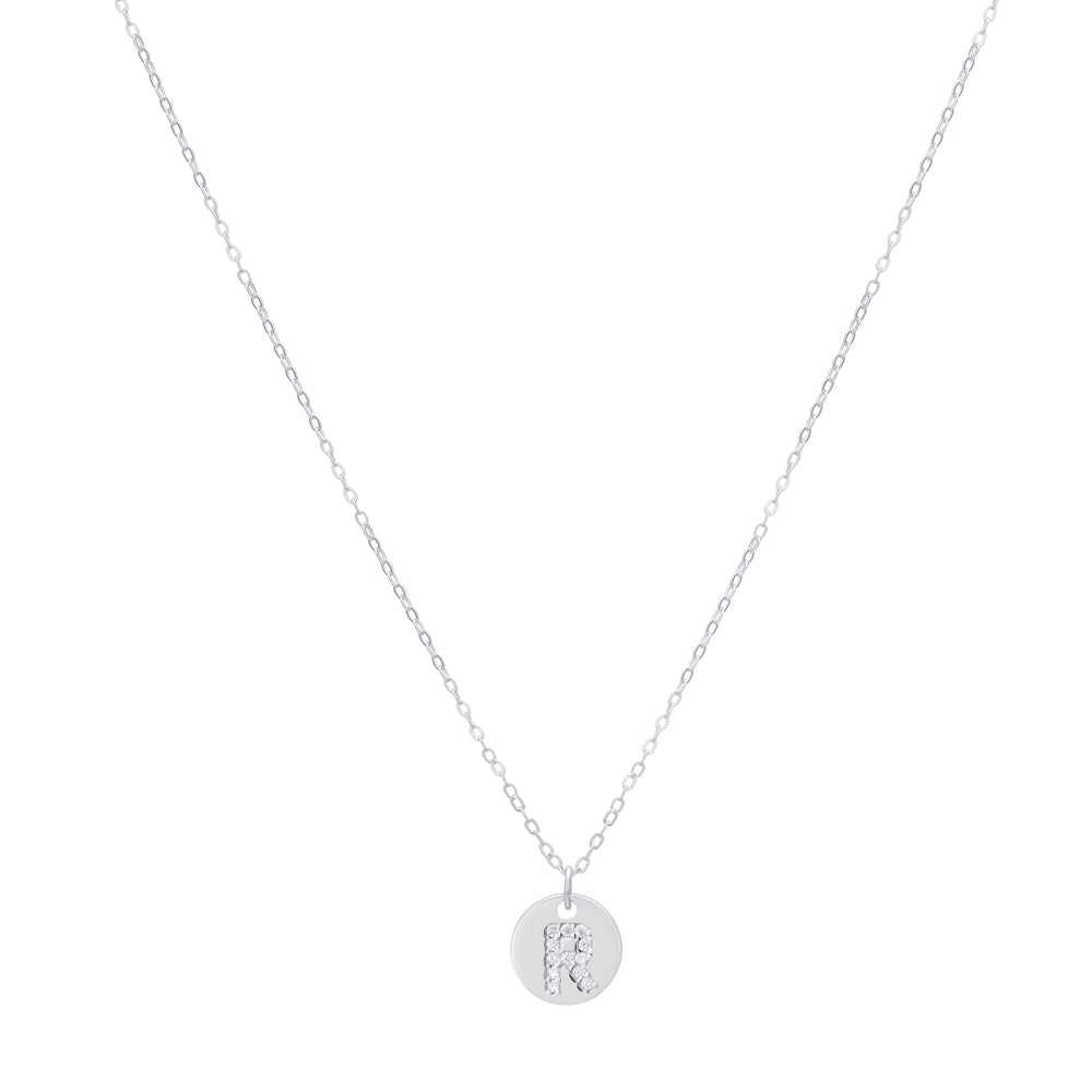 Argento Silver Initial Tag Necklace