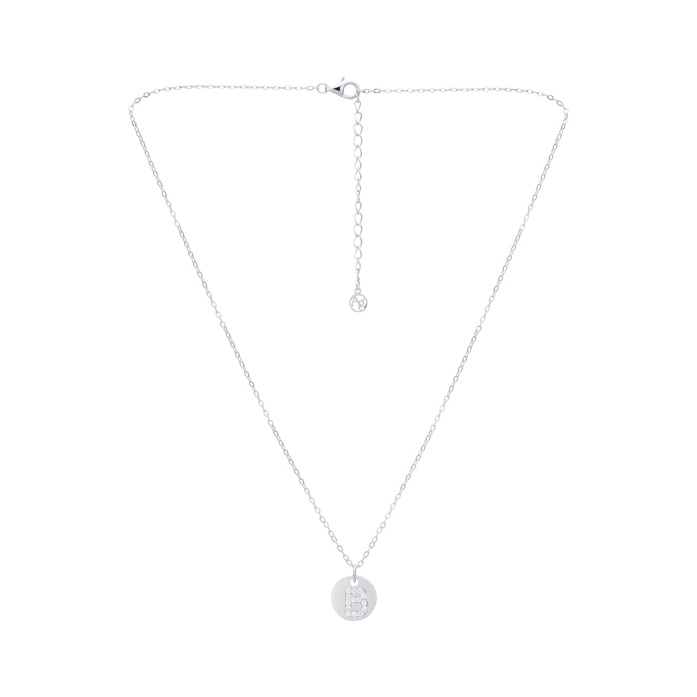 Argento Silver Initial Tag Necklace