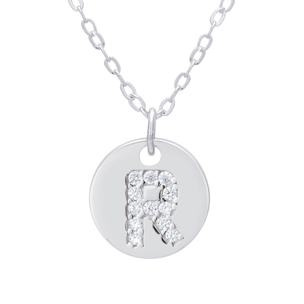 Argento Silver Initial Tag Necklace