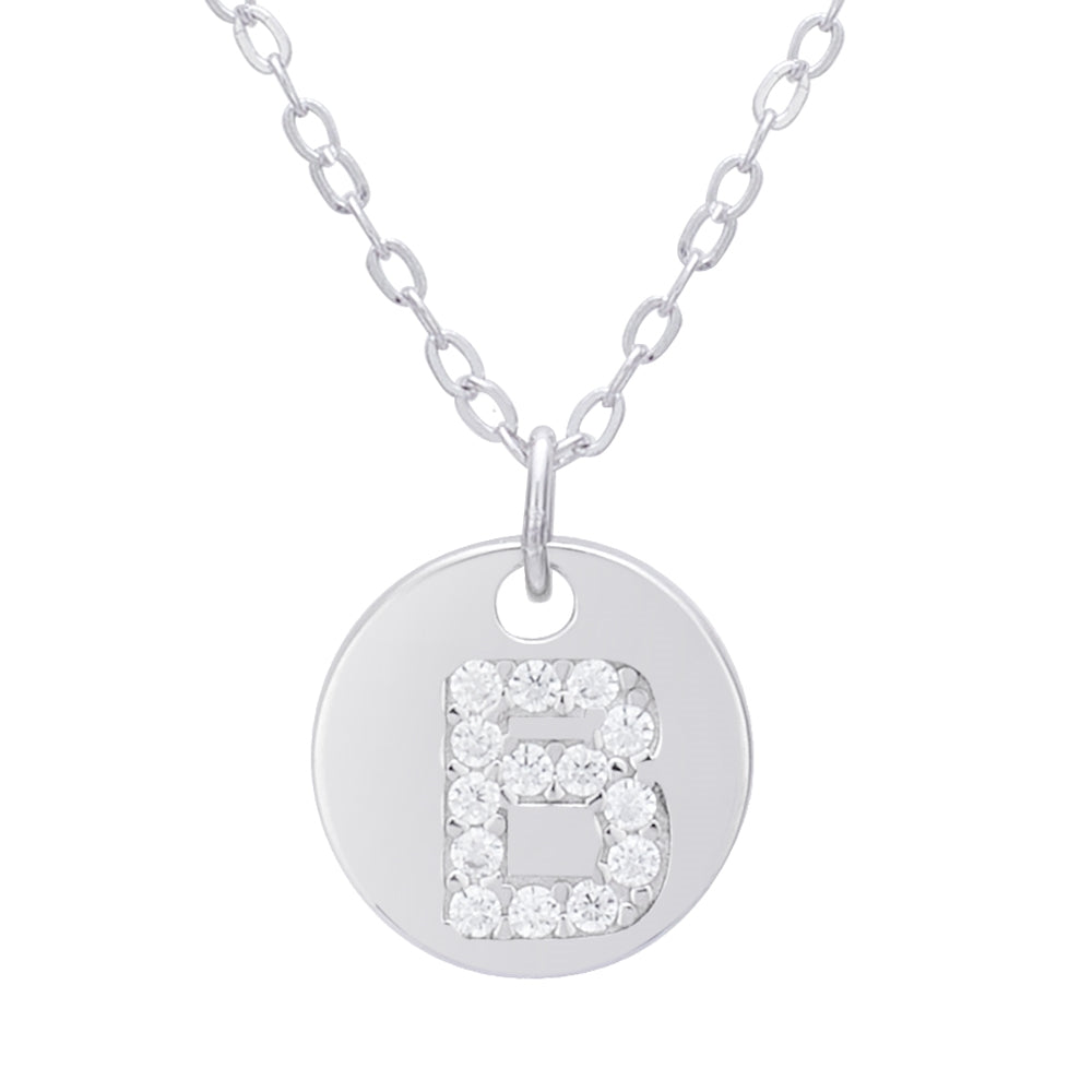 Argento Silver Initial Tag Necklace