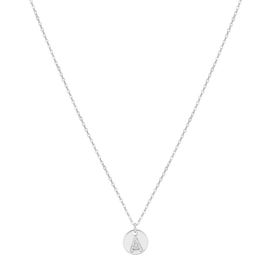 Argento Silver Initial Tag Necklace