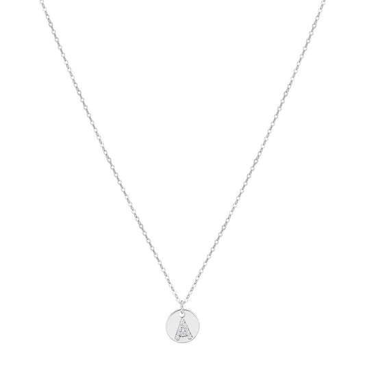 Argento Silver Initial Tag Necklace