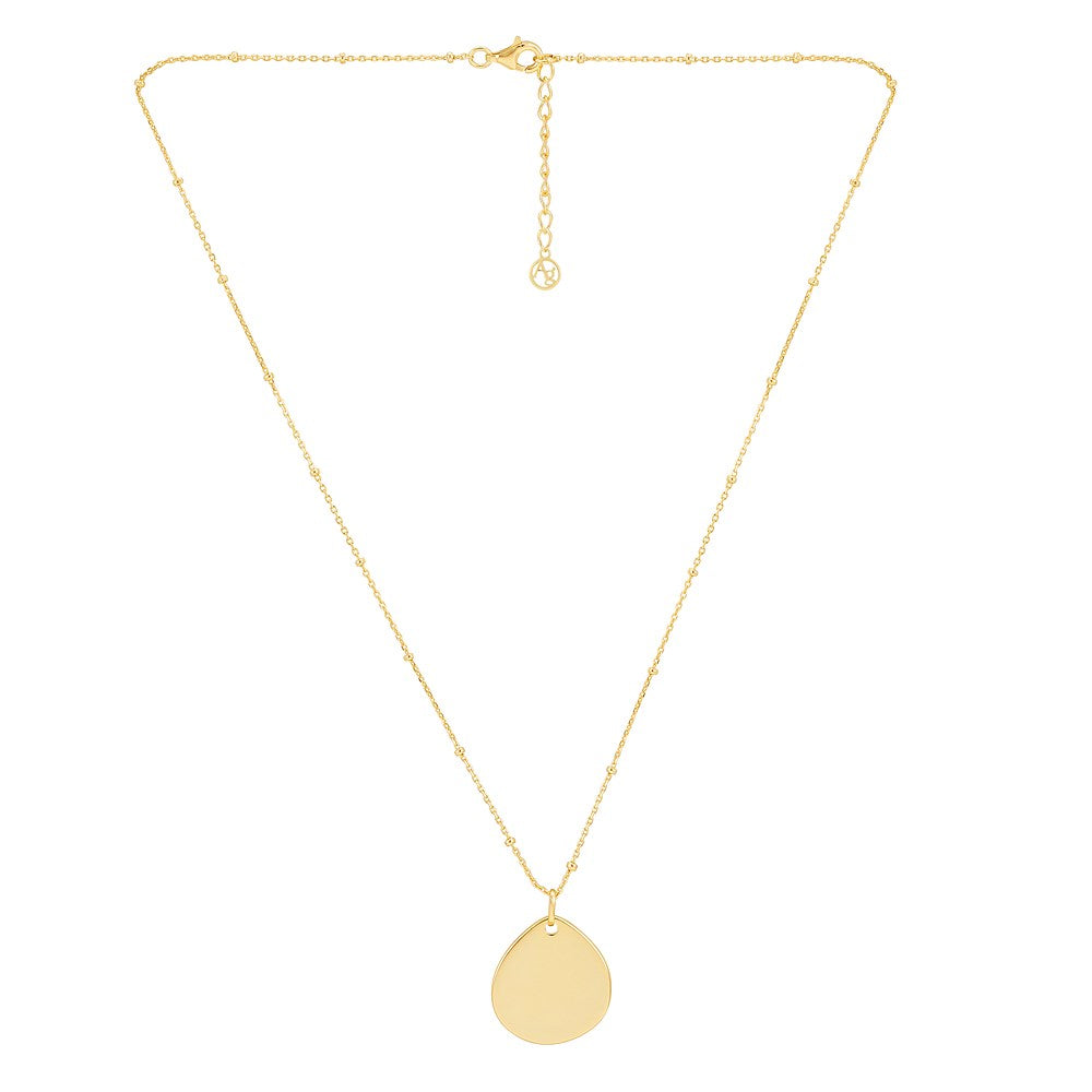 Argento Gold Pear Engraving Necklace