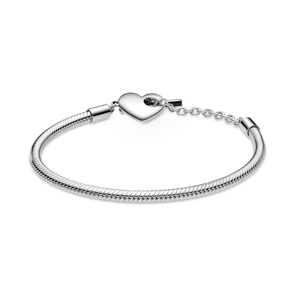 Pandora Moments Heart T-Bar Snake Chain Bracelet