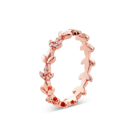 Argento Rose Gold Leaf Ring
