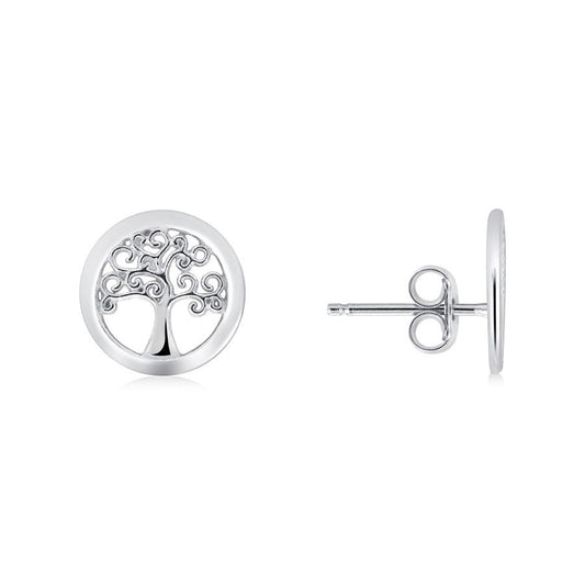 Argento Recycled Silver Tree Of Life Earrings