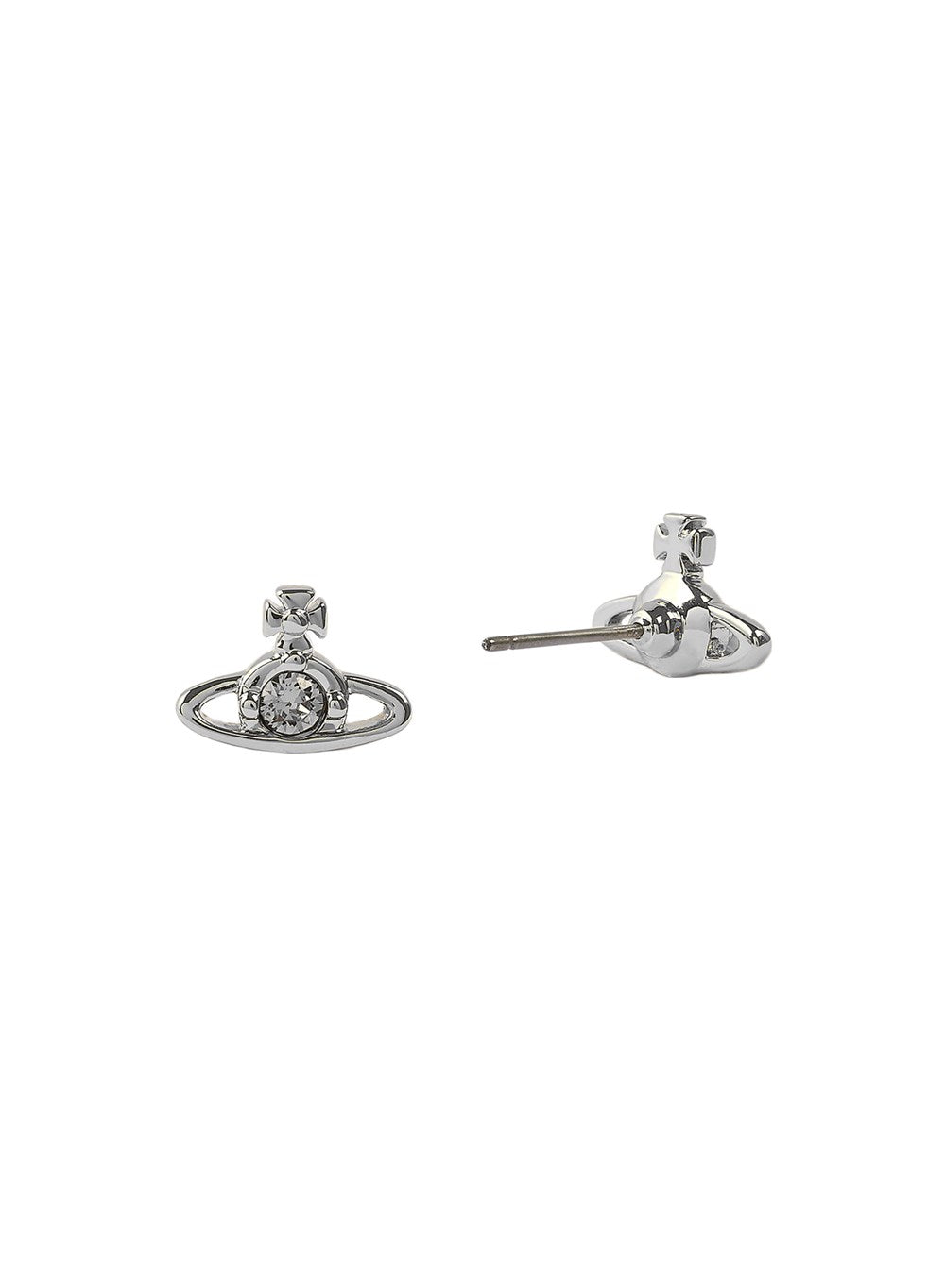 Vivienne Westwood Silver Nano Solitaire Crystal Earrings