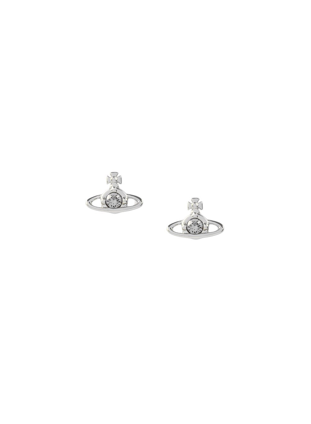 Vivienne Westwood Silver Nano Solitaire Crystal Earrings
