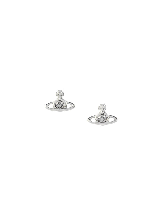 Vivienne Westwood Silver Nano Solitaire Crystal Earrings