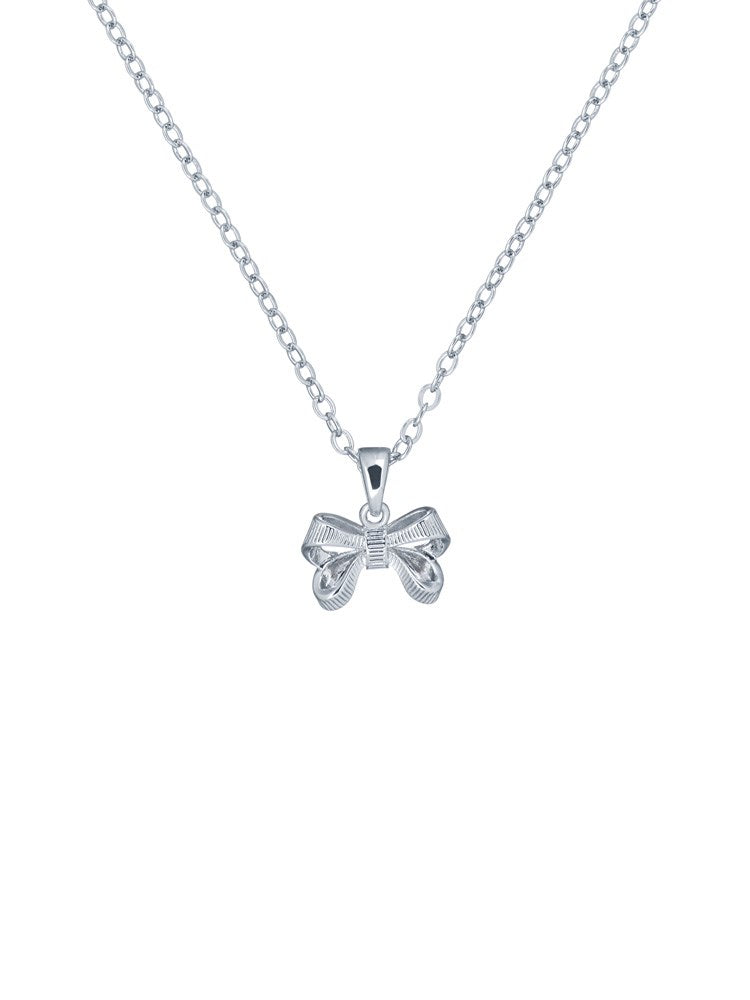 Ted Baker Silver Petite Bow Necklace 