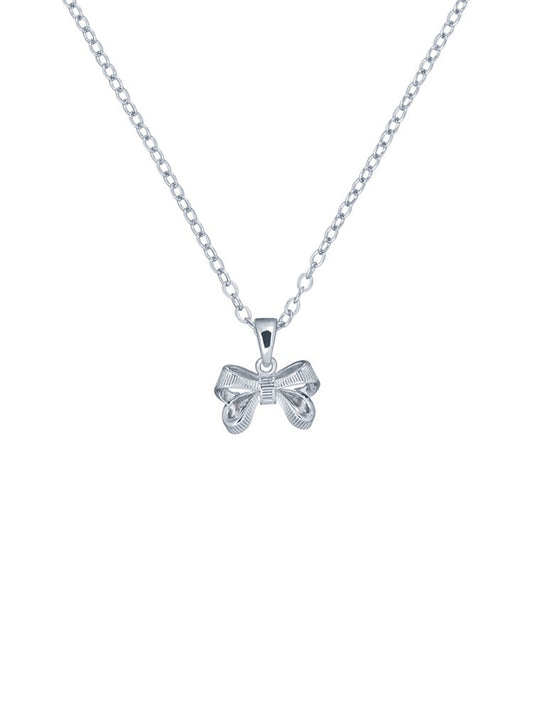 Ted Baker Silver Petite Bow Necklace 
