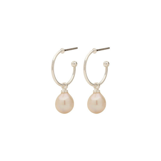 Pilgrim Silver Eila Pearl Hoop Earrings