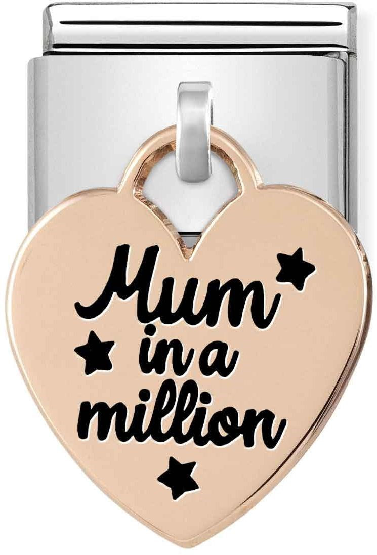 Nomination Rose Gold Mum In A Million Heart Charm