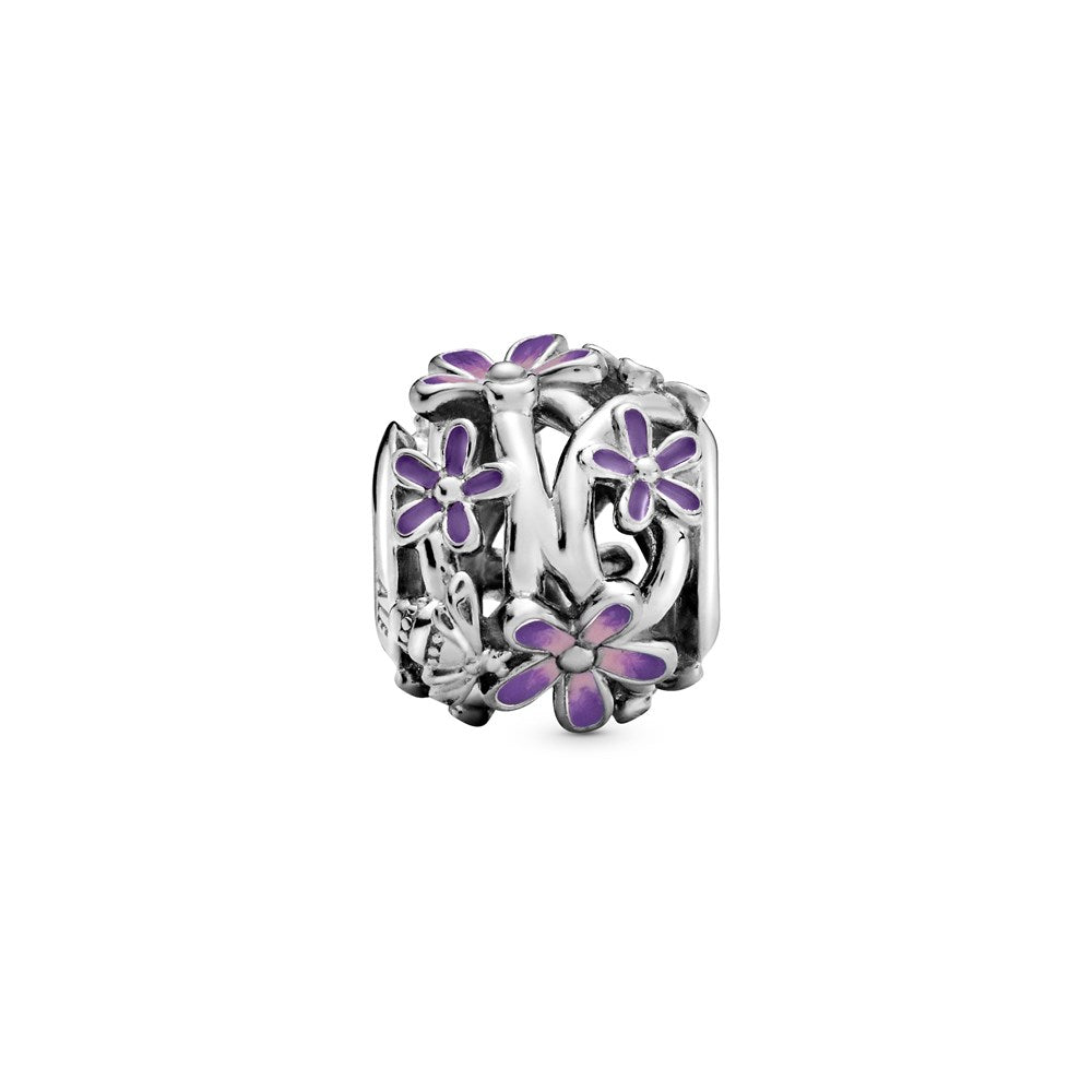 Pandora Openwork Purple Daisy Charm